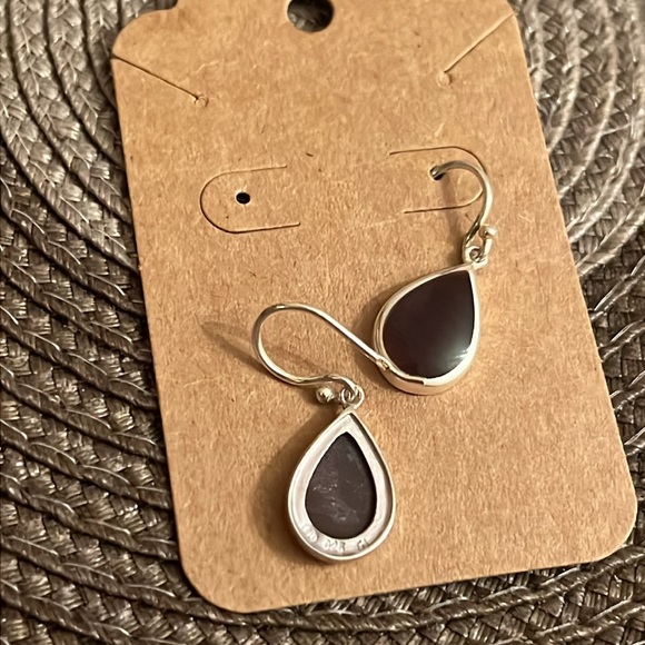 Historical Amethyst Glass With Sterling Silver Earrings - Picture 3 of 3